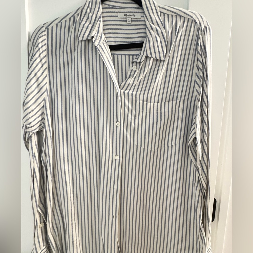 Madewell tunic shirt in dalton stripe size S